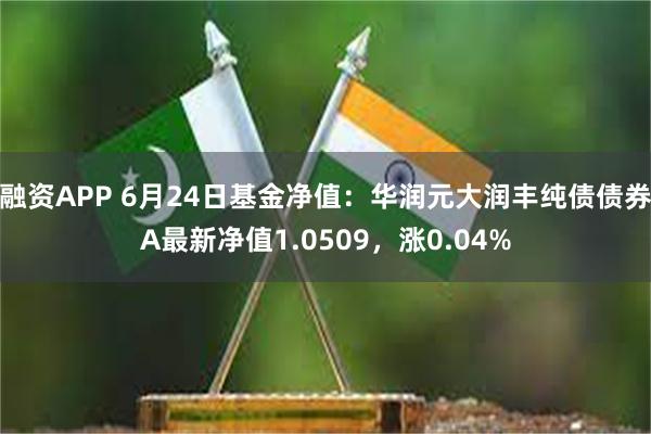 融资APP 6月24日基金净值：华润元大润丰纯债债券A最新净值1.0509，涨0.04%