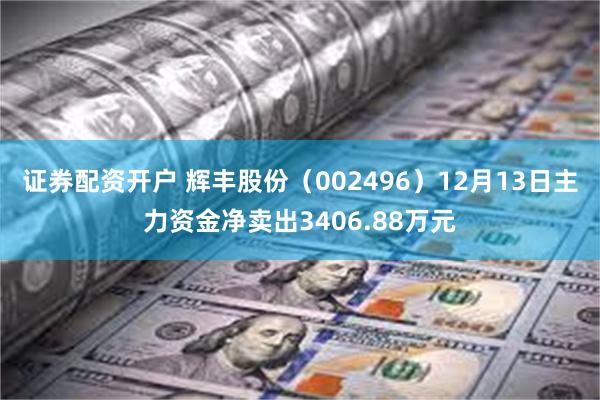 证券配资开户 辉丰股份（002496）12月13日主力资金净卖出3406.88万元