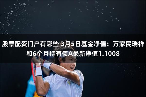 股票配资门户有哪些 3月5日基金净值：万家民瑞祥和6个月持有债A最新净值1.1008